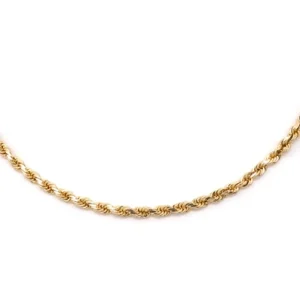 Twisted rope gold chain
