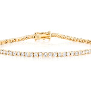 6pt Prong Set Diamond Tennis Bracelet 14k Solid Gold 4.60ctw
