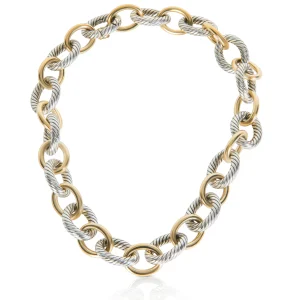 18-karat Two-toned Oval Linked Necklace