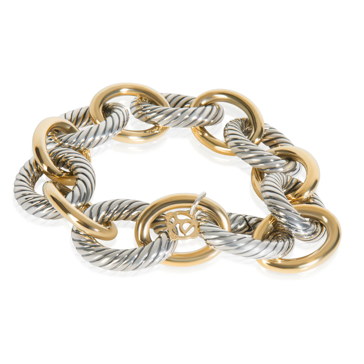 18-karat two-toned oval linked bracelet