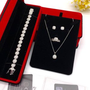 High End Vvs1 Moissanite Diamond Cluster Jewelry Set