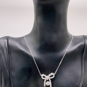 High End Vvs1 Moissanite Diamond Knotted Scarf Necklace