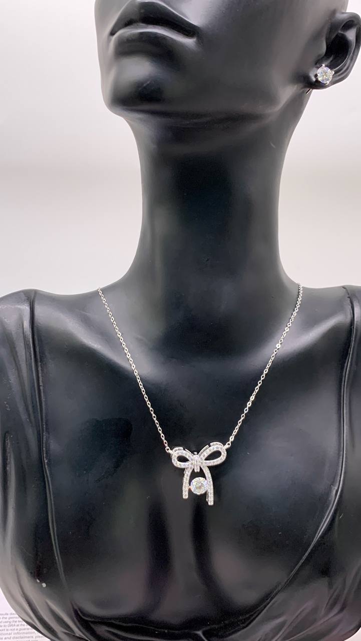 High End Vvs1 Moissanite Diamond Knotted Scarf Necklace