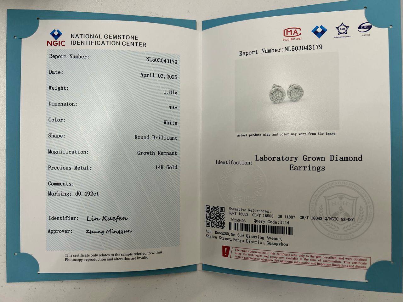 14karats Rose Gold Round Brilliant Lab Grown Diamond Studs - Image 5