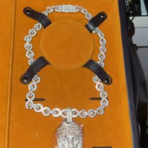 925 Silver Moissanite Diamond Infinity Necklace and Jesus Pendant