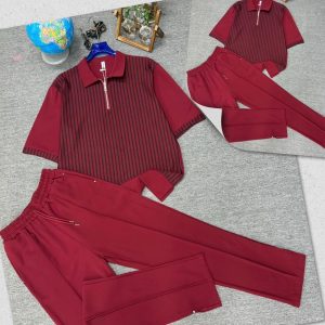 Luxury Striped Short Sleeve Track